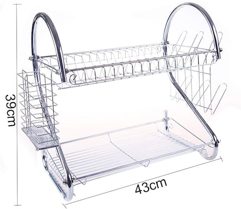 Doreen 2-layer Stainless Steel Dish Large Drainer