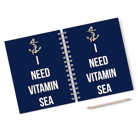 Loud Universe Hardcover Notebook Vitamin Sea Navy Spiral Notebook with Premium High Quality Paper A5 Size