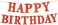 Party Time Red Glittery Happy Birthday Banner Letter Cut-outs Paper Bunting Banner For Birthday Party Decorations - Party Supplies