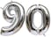 Gezhu - Party Decorations Adult Birthday Anniversary Decoration Supply Gold Silver 40 Inch Large Number Figure Balloons 10 20 30 40 50 60 70 80 90 Yrs