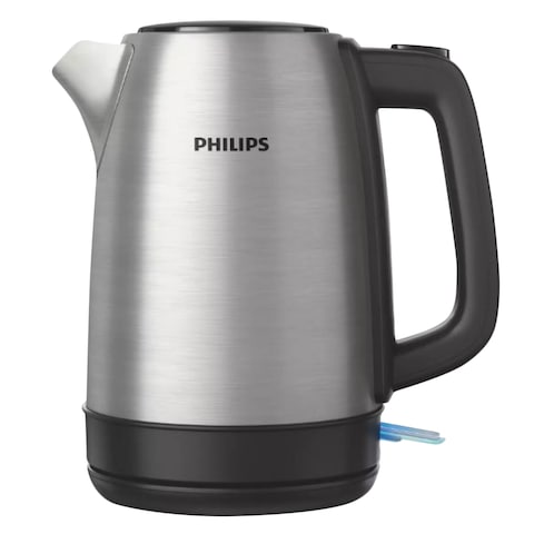 Philips Metal Kettle, Spring Lid, Light Indicator, 1.7 L, HD9350/92, Stainless Steel