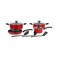 Bergner Non-Stick Cookware Set Red 10 PCS