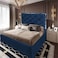 In House Victoria Velvet Bed Frame - King - 200x200 cm - Dark Blue