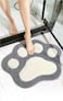 Paw Shaped Bathroom Rug Non-Slip Bath Mat (45 x 60cm), Soft Water Absorbent Thick Shaggy Shower Rug, Machine Washable Bathroom, Gray