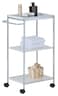 Zenments, 2-Metal Shelf and 1-PP Tray Trolley, Chrome, 46.5Wx31Dx76H cm, HTC-ZEN-269