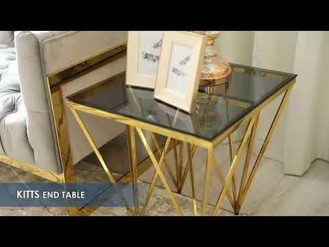PAN Home Kitts End Table Gold