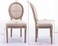 LANNY Vintage French Accent Chairs Set of 2, Upholstered Fabric Farmhouse Dining Chairs 7105# for Living Room Bedroom Kitchen, 2pc Vanity Chairs with Round Backs and Rubberwood Legs (Fabric Back)