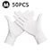 Generic-50 Pcs/Disposable Gloves Thick  Powder-Free Rubber Latex Stretchy Gloves Sterile Food Safe Grade for Home Food Laboratory Use (M)
