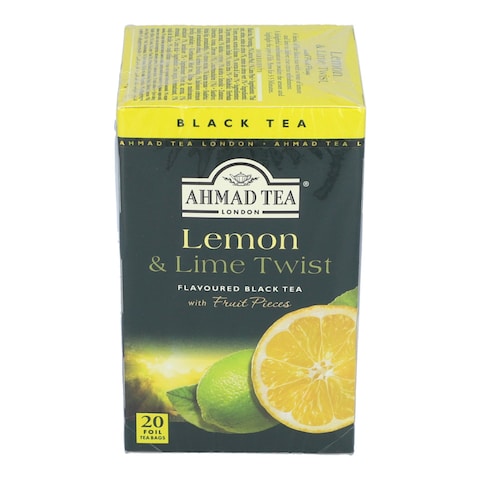 Ahmad Tea Lemon &amp; Lime Twist Flavored Black Tea 20 Foil Tea Bags