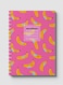 Lowha Spiral Notebook With 60 Sheets And Hard Paper Covers With Cover With Bananas Design, For Jotting Notes And Reminders, For Work, University, School