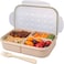 Lunch Box For Kids And Adults 3 Compartments Portion Leak-Proof Bento Box