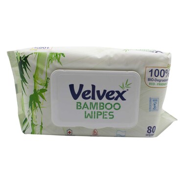 VELVEX BAMBOO WIPES 80S