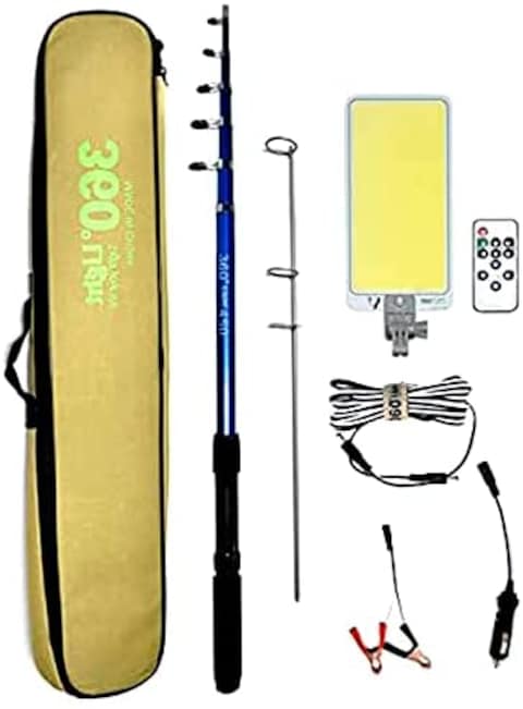 Conpex 360&deg; Light Camping Light 800W, Multifunction Outdoor LED Fishing Rod Light 5M Camping Lantern Lamp with IR Remote 3 Modes-High Power Camping Light