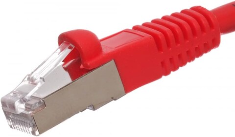 DKURVE CAT6A SSTP/SFTP Booted 10Gigabit/Sec 550MHZ Copper Ethernet Cable -  Patch cord  3 Meter Red Color