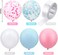Party Time 35pcs Gender Reveal Party Decoration Supplies Blue Pink White Confetti Mylar Latex Balloon Garland Kit Boy or Girl Metallic Tinsel Foil Fringe Curtain with Balloon Arch Strip for Baby Showe