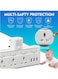 Sky-Touch Multi-Plug Extension Socket With 3 USB Extender, Wall With 3 Outlets, And An Electrical Power Extender Outlet Adaptor, For Home, Office, And Kitchen, White