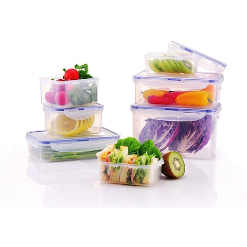 Lock &amp; LockClassic Rectangular Food Container Clear/Blue 800ml