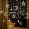 Ramadan Decoration Lights, Moon and stars and serial lights, 3.5M Ramadan Lights with 8 Sequence Modes, comes with 220W. Celebration Lights