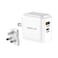 Totu 18W PD Plus QC 3.0 Dual Usb Bright Series Wall Charger White