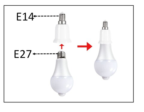 Lavish E14 Male To E27 Female Base LED Light Bulb Adapter Holder, Fireproof Socket Converter (6-Pack)