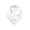 Clear Balloons With Silver Confetti 6pcs