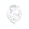 Clear Balloons With Silver Confetti 6pcs
