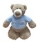 Mascot Bear with trendy Blue Velour Hoodie "I Heart Dubai" Size 28cm - Embroidered