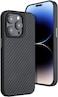 Monocarbon Real Aramid Fiber Case For iPhone 14 Pro MAX Cover, MagSafe Compatible, Military Grade Drop Protection - Matte Black