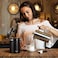 Doreen Coffee Canister  Airtight Stainless Steel Kitchen Food Storage Container with Date Tracker and Scoop for Beans, Grounds, Tea, Flour, Cereal, Sugar, 22OZ, Black(GC3004A)