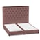 In House Lujin Linen Bed Frame - King - 200x200cm - Dark Pink