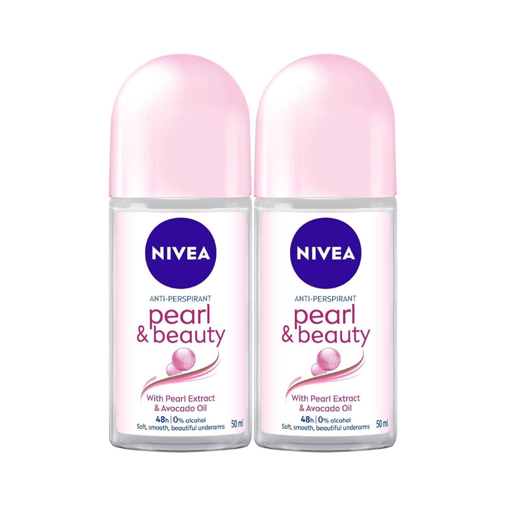 Nivea Deodorant Roll On Female Pearl & Beauty 50mlx2 Pieces