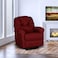 American Polo Linen Rocking &amp; Rotating Recliner Chair - Burgundy - American Polo