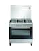 La Modano Gas Cooker INOX 90cm with 5 Gas Burners, Tempered Glass Cover, Steel Finish, Double Glass Oven Door, Auto Ignition, Rotisserie, Flame Failure Device, and Multiple Cooking Functions- LMC901GG