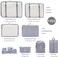 7 Set Packing Cubes Clothes Storage Bag Luggage Packing Organizers for Travel Accessories(Grey)