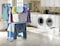 Three Tier Movable Foldable Steel Cloth Drying Stand with Wheels Laundry Rack Stand