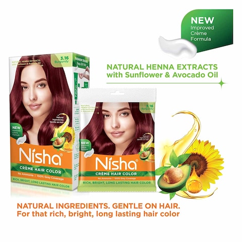 NISHA HAIR COLOR BURGUNDY 138ML