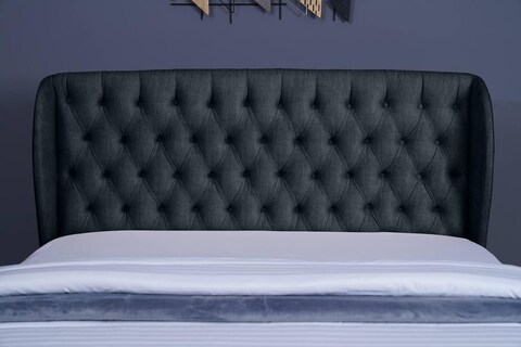 PAN Home Home Furnishings Pluto Headboard Chanel Dark L-160: H-125cm 160x125 Dark Grey