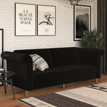 In House Serena 2 In 1 Sofabed Linen Upholstered - Black