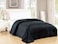 Fabienne Silky Soft Double Blanket Plain Bed Blanket, Black, 200X220cm