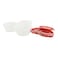 Lock &amp; LockEZ Lock Easy Plastic Round Food Container HLE9404 Clear/Red 350ml 3 PCS