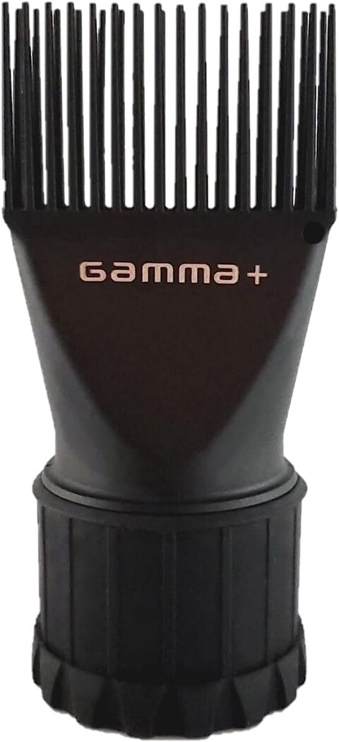 Gamma+ Professional Hair Dryer Nozzle Comb Attachment 32 Teeth, Fits Most Dryers 1.5&quot; Diameter, Black