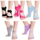 Lushh Yoga Socks for Yoga Mat Non Slip Exercise, for Women and Men Pilates Toeless Non Skid Sticky Grip Socks - Fitness, Dance, Barre, Ballet,Aerial-One size fits all , Color Pink