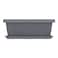 Cosmoplast Cedargrain Rectangular Planter With Tray Grey 18inch