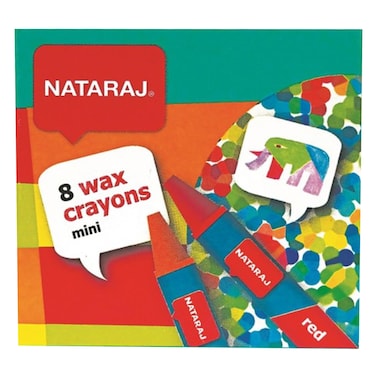 NATARAJ WAX CRAYON 60MM 8 COLOUR