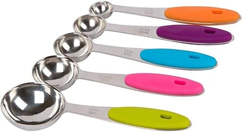 Beauenty - 10 Piece Stainless Steel Measuring Cups And Spoons Set With Silicone Handles