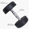 ULTIMAX Round Rubber Dumbbell Fitness Dumbbell Hand Weights Dumbbells Chrome Handle Dumbbell Professional Arm Muscle Exercise Equipment Gym and Home Fitness Equipment-1 Pcs (25Kg)