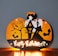 Happy Halloween Wooden Pumpkin LED Light D&eacute;cor 24x20cm