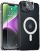 VRS Design Crystal Mixx Magnetic designed for iPhone 14 case cover compatible with MagSafe with Tempered Glass Screen Protector and Camera Lens Protector - Clear