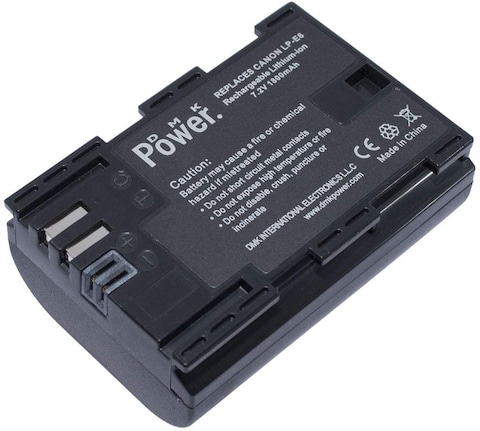 DMK Power LP-E6 Replacement Battery 1800mAh for Canon EOS R 60D 70D 80D 5D II 5D III 5D IV 5Ds 6D 6D Mark II 7D 7D Mark II C700 XC10 XC15 Cameras