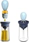 Oil Dispenser Bottle with Barbecue Brush - Oil Storage and Dispenser Container and Silicone Basting Brush for Kitchen BBQ Grilling Baking and Cooking, Oil Brush Pot